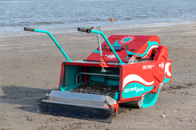 electric beach cleaner, beach cleaner, walk behind beach cleaner, robotic beach cleaner